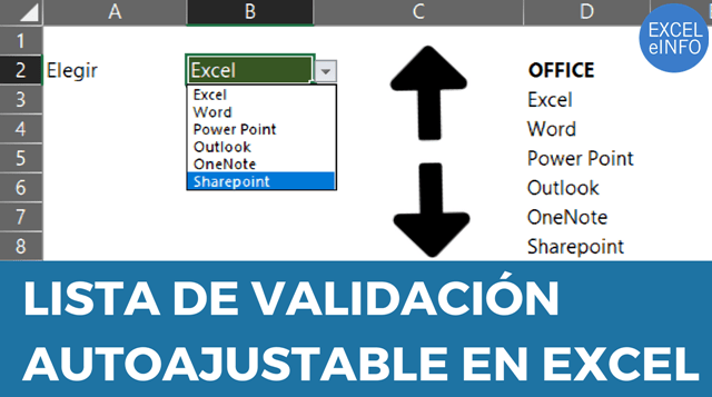 Lista de validación autoajustable en Excel