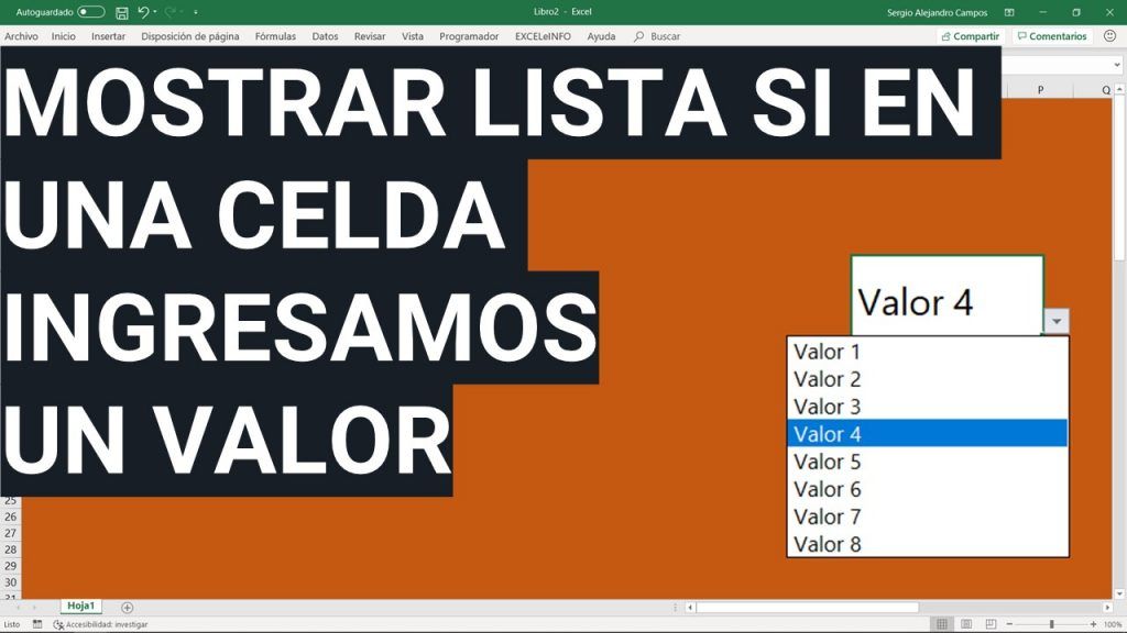 Mostrar lista de Validación en Excel dependiendo del valor de una celda