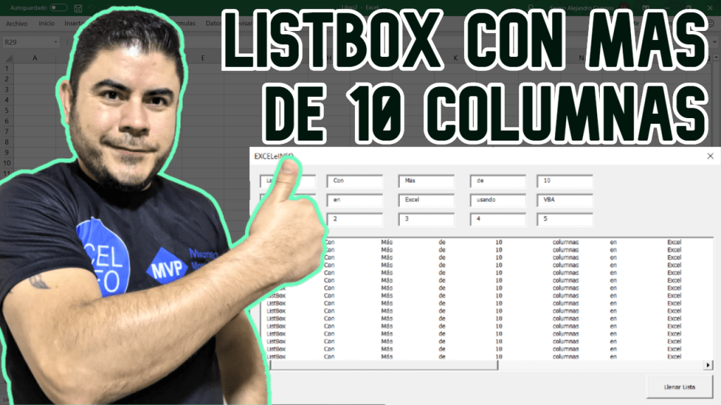 FACIL ListBox con más de 10 columnas en Excel VBA