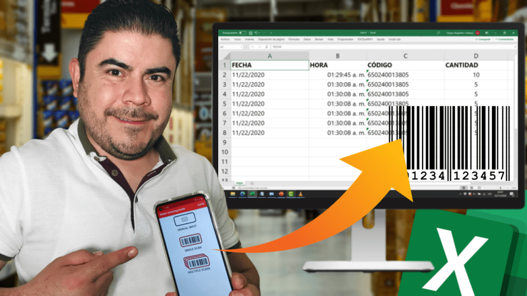 Usa tu celular como lector de códigos de barras, QR y envía parámetros a Excel