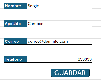 Formulario de captura en Excel