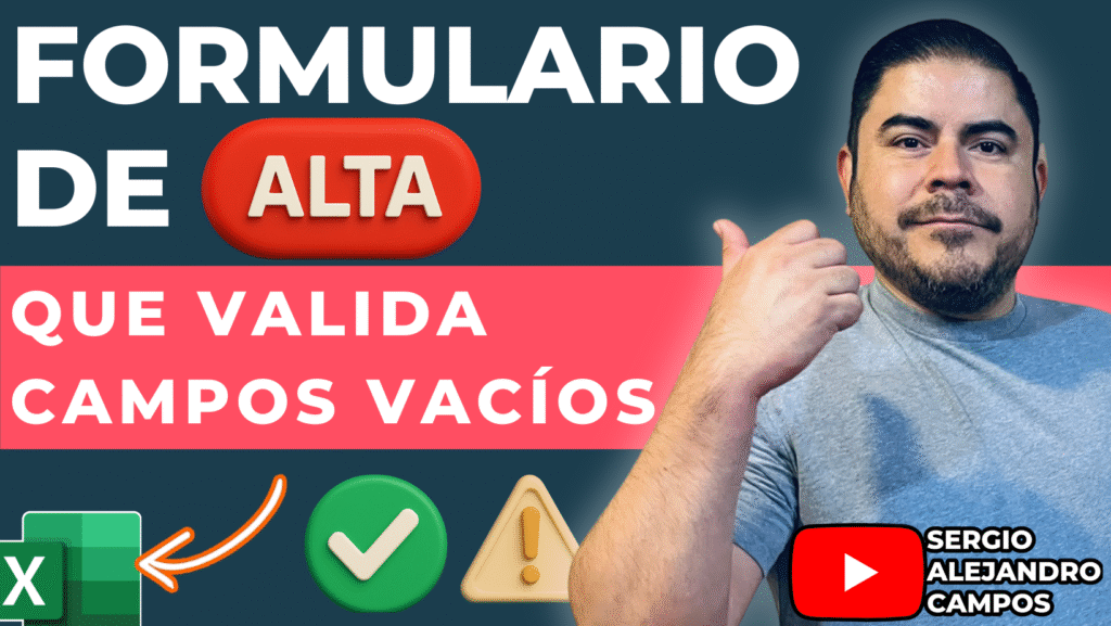 Formulario de alta que valida y elige campos vacíos
