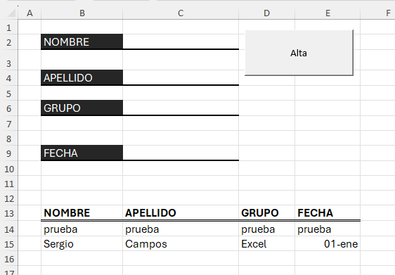 Imagen 2. Formulario de captura.