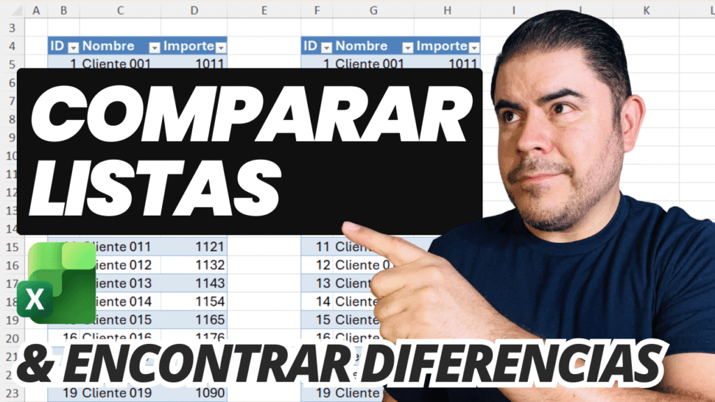 4 maneras de comparar listas en Excel